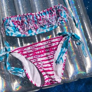 Xhilaration XL Tie Dye Fringe Bikini NWOT
